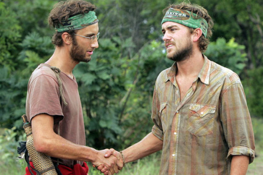 Survivor Tocantins JT and Stephen shaking hands