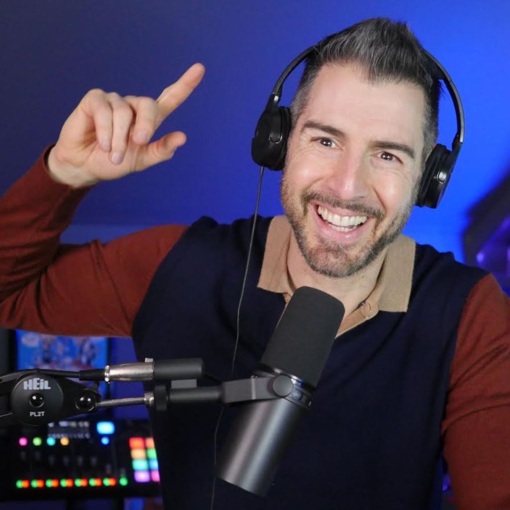 Reality TV Podcaster Rob Cesternino in his podcast studio